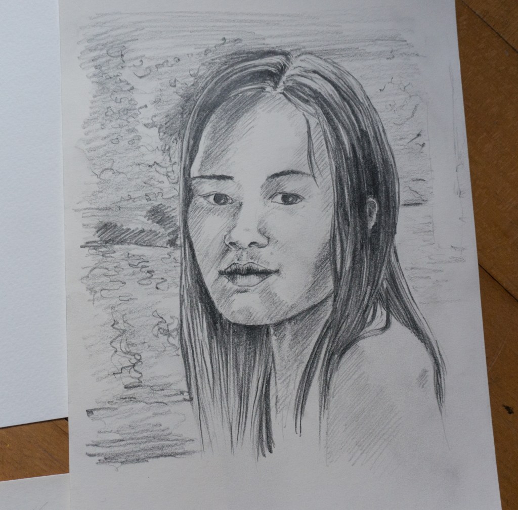 Zeichnung der Schauspielerin Elizabeth Ballang