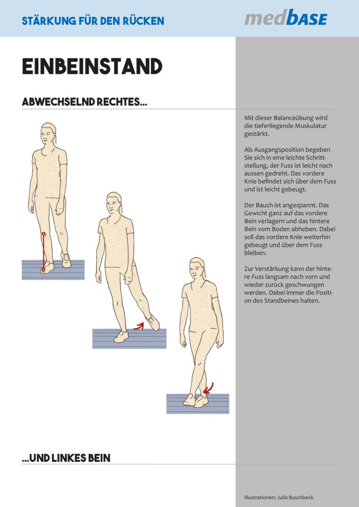 Medizin Physiotherapie Rückenschmerzen Übungen Balance